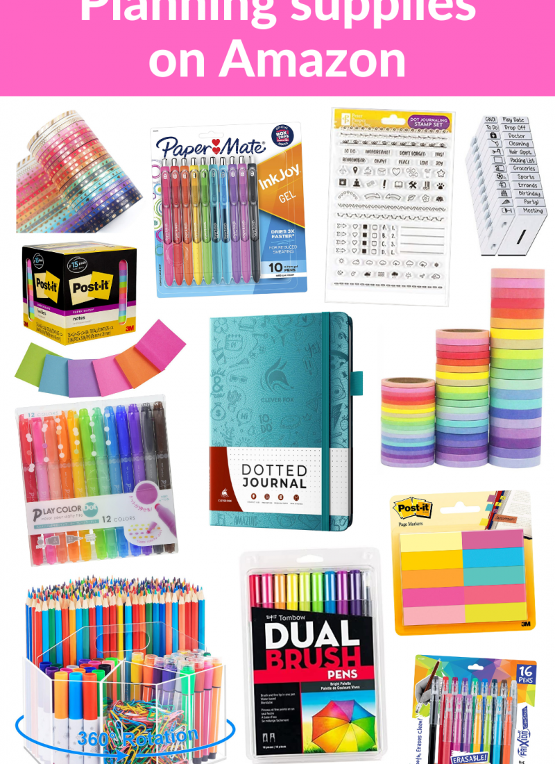 the best planning supplies on amazon favorite newbie tips all about planners recommended sticky notes highlighters dot markers storage washi tape
