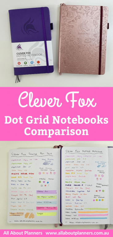 clever fox dotted notebook comparison dot grid versus journal 5mm dot grid 120 gsm paper bright white pen testing highlighters pros and cons which one is better