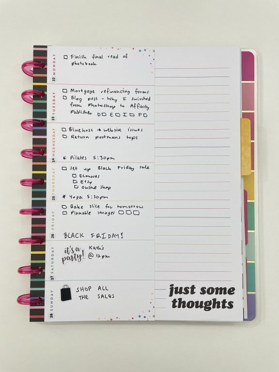 happy planner half sheet weekly spread rainbow checklist simple minimalist quick easy spread classic page size