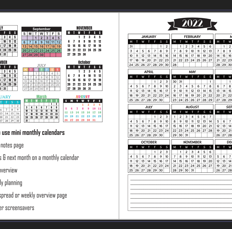 How to make mini monthly calendars in Affinity Publisher and add them to your printables (video tutorial)