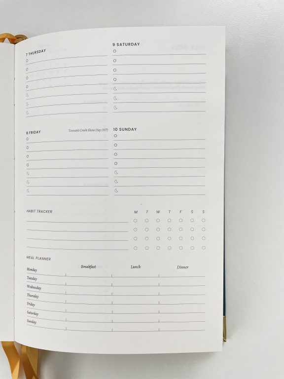 komorebi horizontal weekly planner review australian planner company monday start habit tracker meals to do list minimalist hardcover lined