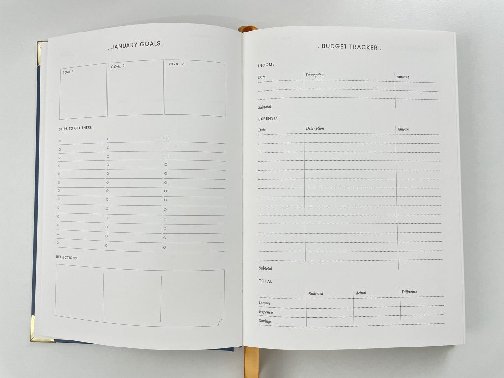 komorebi weekly planner review monthly goals budget horizontal weekly spread lined and dot grid pages australian planner company