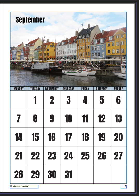 monthly photo calendar finished example