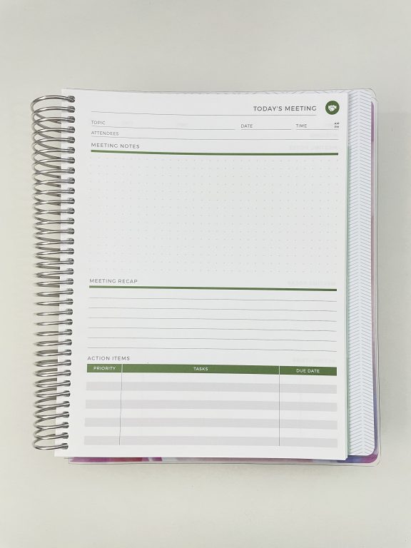 plum paper meeting notes add on page simple minimalist blog business planner review video flipthrough pen testing-min