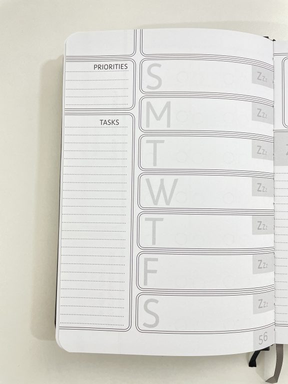 primo planner weekly overview sunday start day to a page layout with timed schedule 6 month gender neutral planner-min