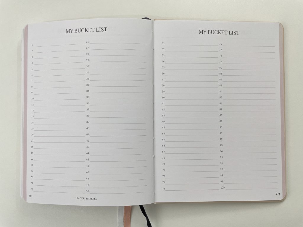 LH Agenda planner review monthly spreads goals projects career life bucket list vertical weekly spread-min