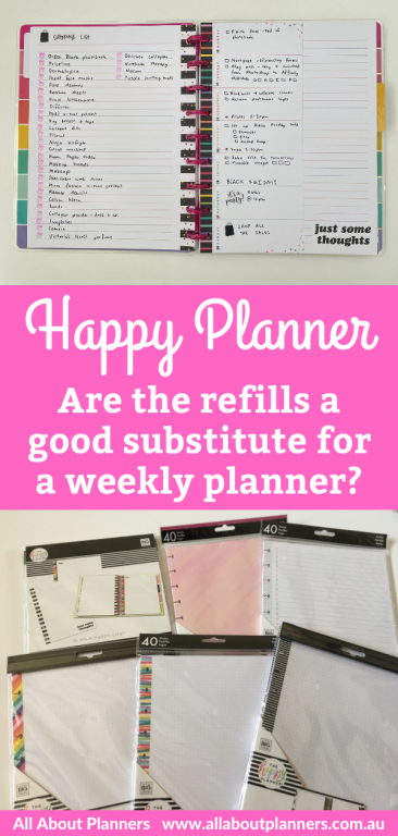 happy planner are the refills a good substitute for a weekly planner mambi me and my big ideas pros and cons review discbound