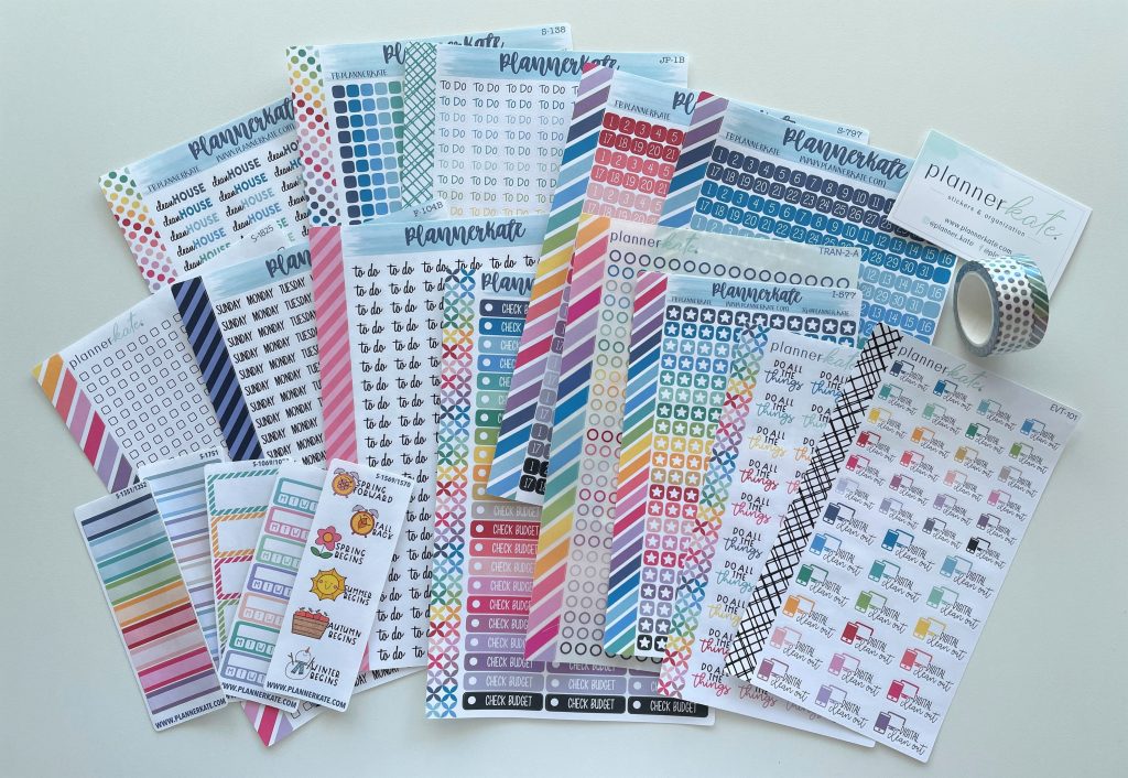 review of the planner kate stickers rainbow functional script stickers reminders checkboxes washi tape is it worth the money