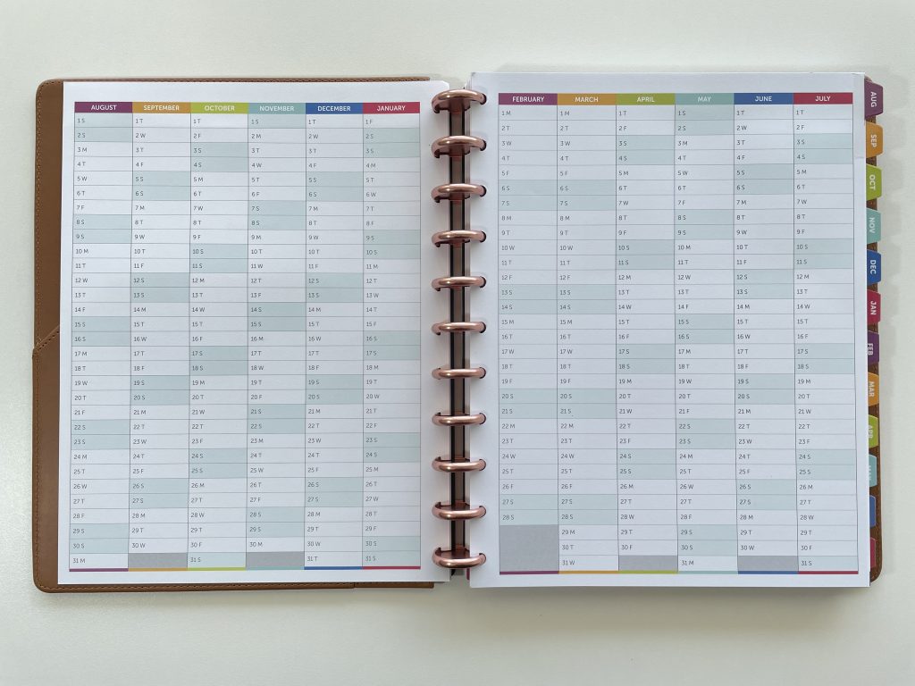 time and to do planner review discbound academic year july start annual overview 2 page monthly calendar lined monthly planning dashboard weekly layout 1 page schedule