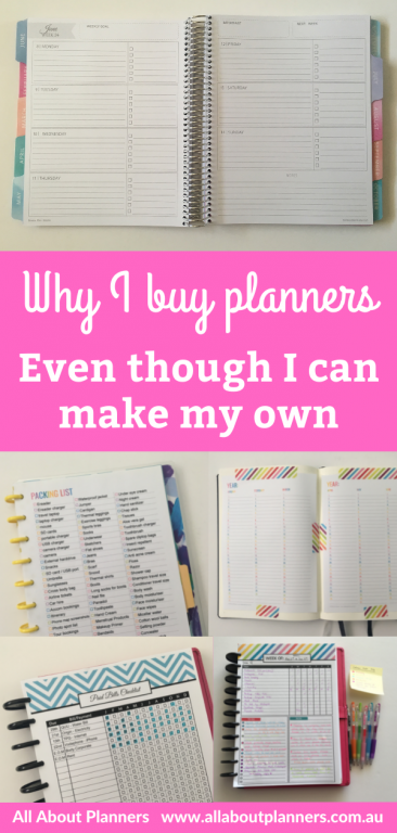 why i buy planners when i can make my own paper planner versus diy printable pros and cons cost all about planners planning tips how to choose a planner