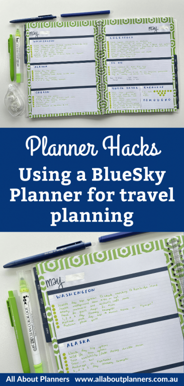 hacking a weekly planner into a project planner blue sky travel planning how to plan an overseas holiday international trip planning