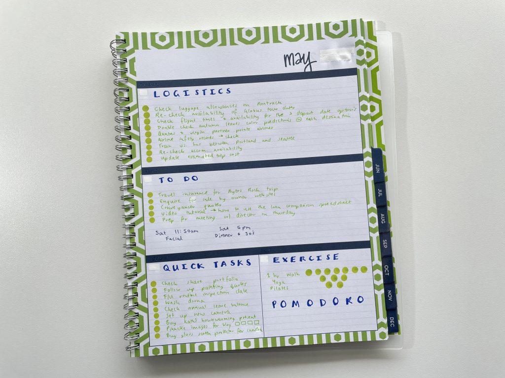 planner hacks converting a weekly planner into a project planner dabney lee for blue sky navy blue and green theme spread weekly spread pomodoro tracker hot to use dot markers