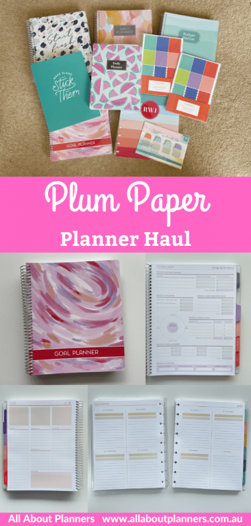 plum paper planner haul and review quadrant weekly spread hourly day to a page monthly budget goals financial