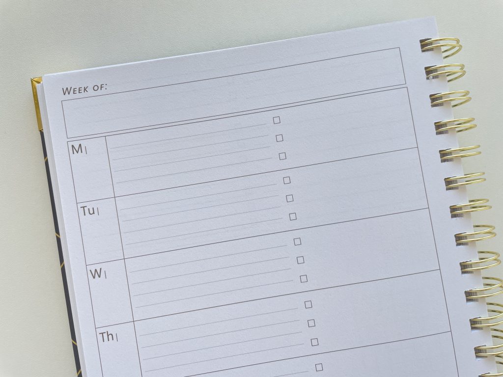 sprouted planner review 1 page horizontal monday week start undated lined checklist bright white paper pros and cons