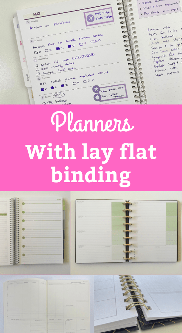 planners with lay flat binding coil bound sewn bound planner review best planners all about planners