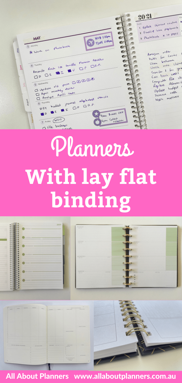 planners with lay flat binding coil bound sewn bound planner review best planners all about planners