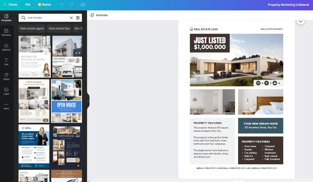 how to make a real estate agent flyer in canva for free property mangement sale how to sell your own home-min