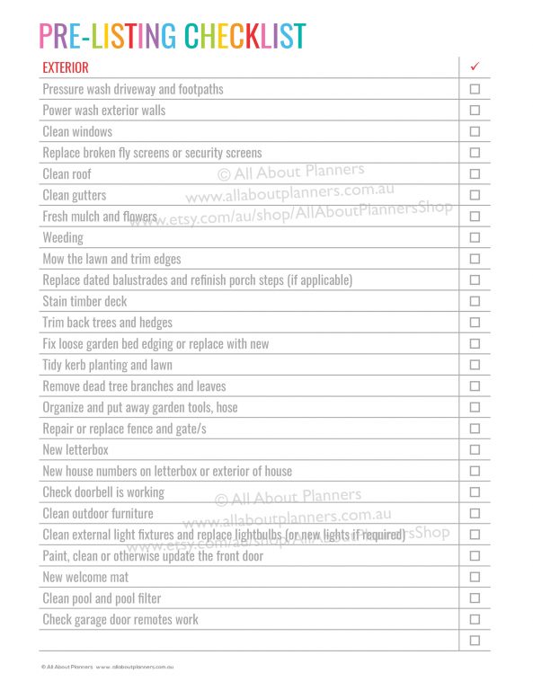 real estate printable checklist listing a home for sale to provide to sellers photography pre open home for inspection to do list-min