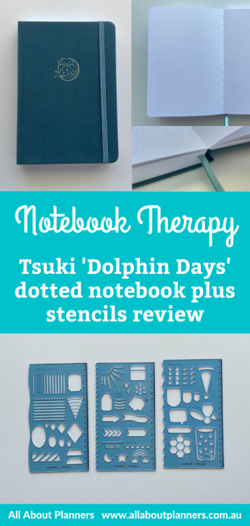 notebook therapy tsuki dolphin days dotted notebook review stencils bright white paper 5mm 160gsm pen test
