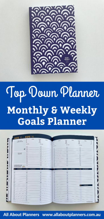 top down planner monthly and weekly goals planner review student school business entrepreneur monday start lined vertical hourly