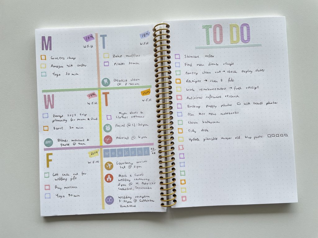 pastel weekly spread with washi tape simple stories pastel planner stickers carpe diem icon stickers colour coding favorite planner supplies