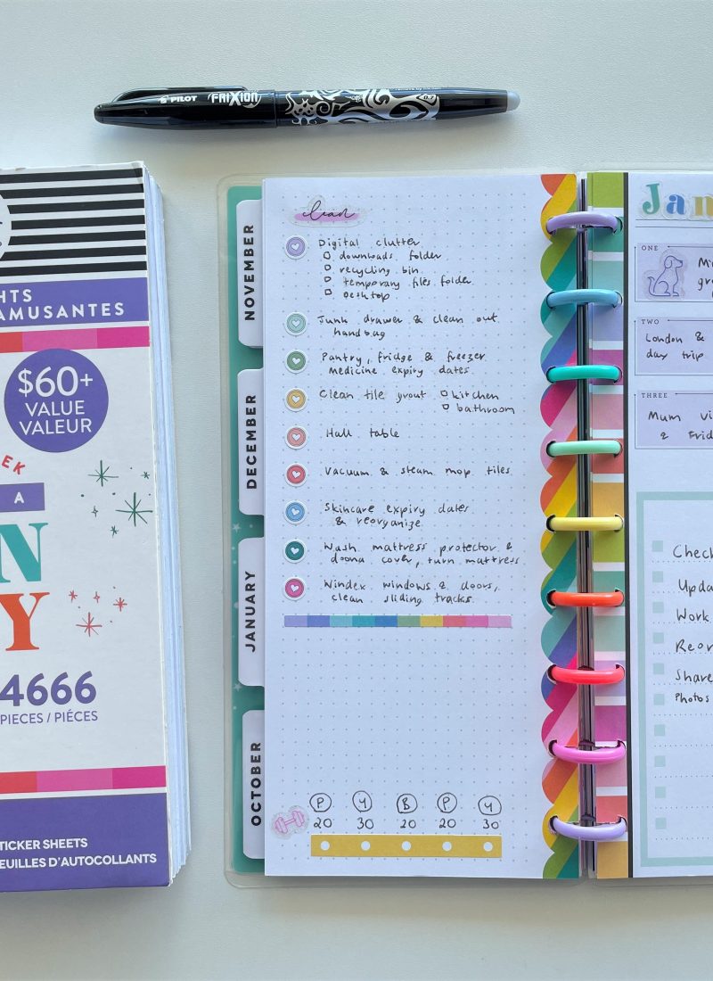 happy planner weekly spread rainbow fun brights sticker book simple quick easy half sheet classic size planner babe inserts