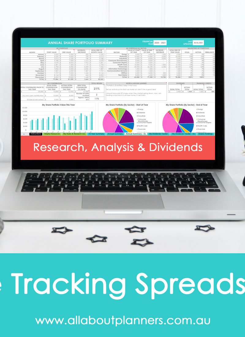 share portfolio tracking spreadsheets excel google sheets numbers for mac stocks australia usa tax time dividends tracker yield tools research analysis annual summary tax franking credits