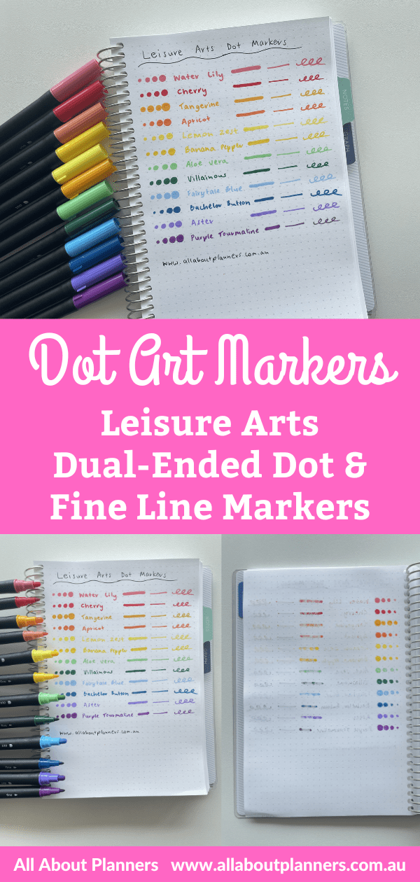 leisure arts dot art markers dual ended dot marker fine line rainbow create dots different sizes review pen test ghosting bleed through