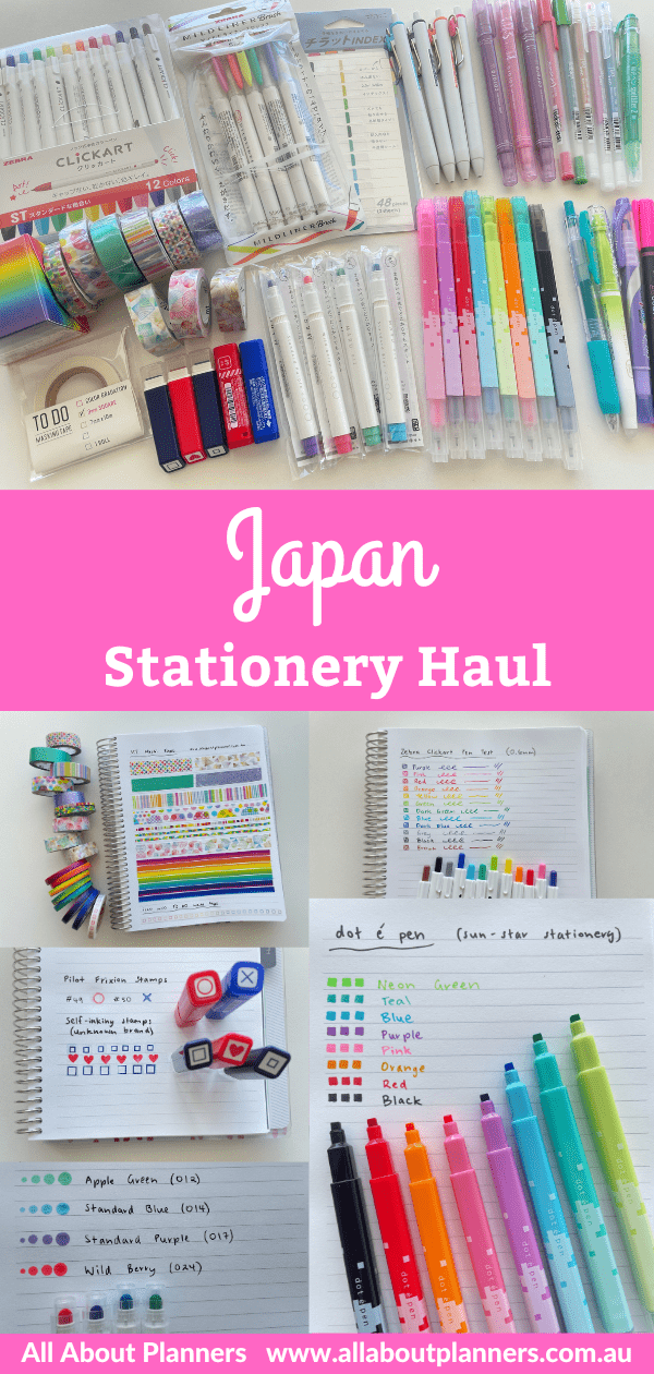 Japan stationery haul tokyo hands loft all about planners mt tape dot markers highlighters pens planners best favorite japanese stationery shops