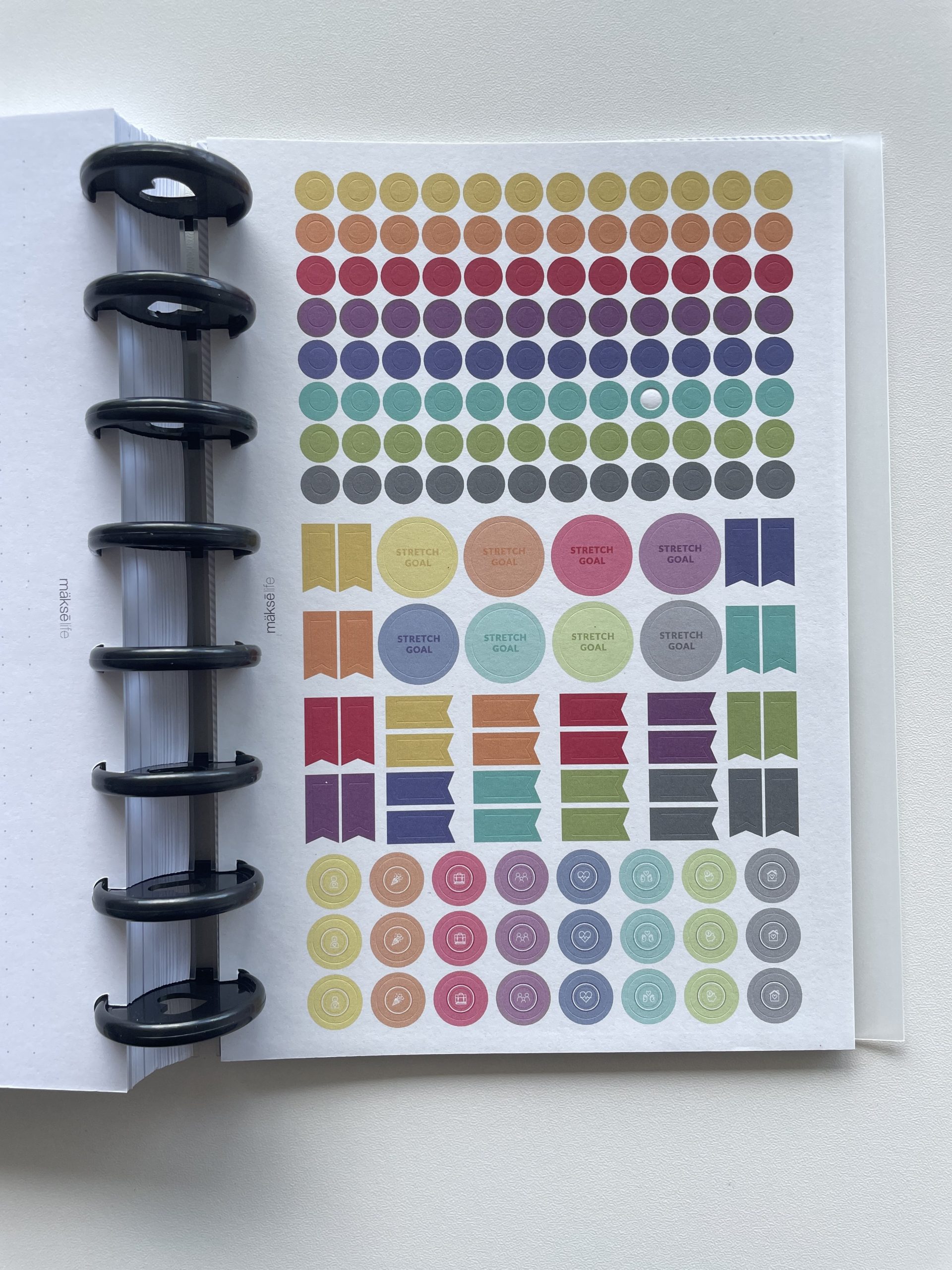 Makse Life Planner review rainbow planner stickers functional diy discbound daily planner