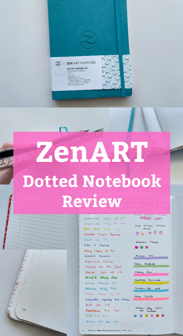 zenart bullet journal notebook dot grid notebook dotted review pen testing ghosting bleed through paper quality index numbered pages
