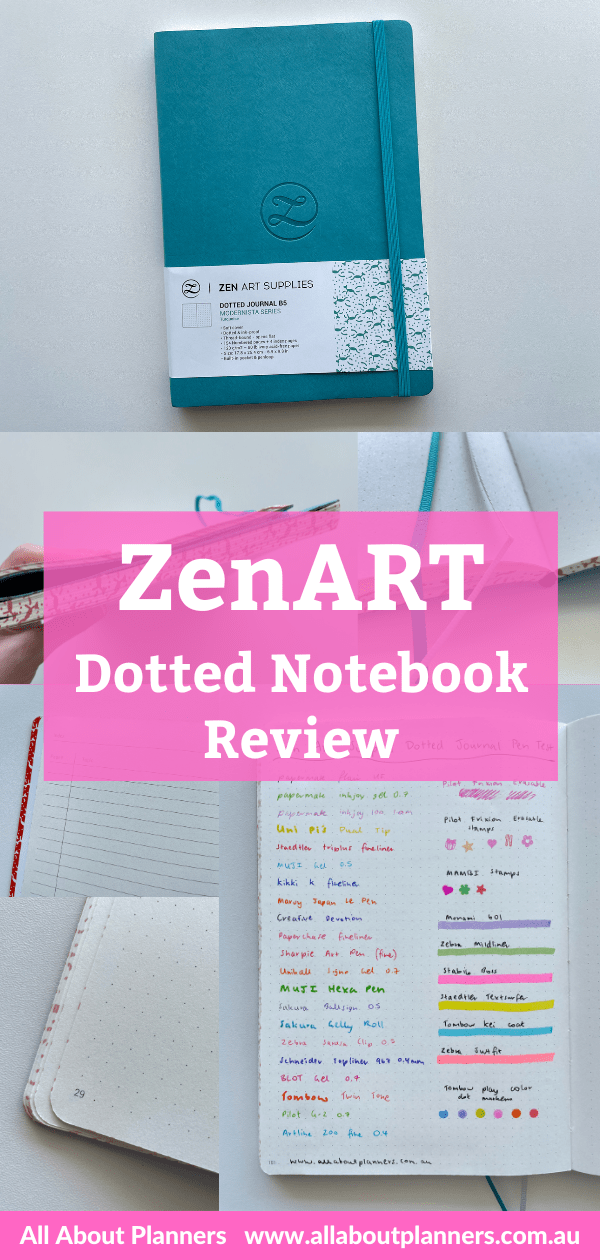 zenart bullet journal notebook dot grid notebook dotted review pen testing ghosting bleed through paper quality index numbered pages