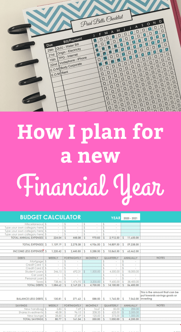 how i plan for a new financial year spreadsheets printables paid bills budget calculator helpful tools resources all about planners free printable
