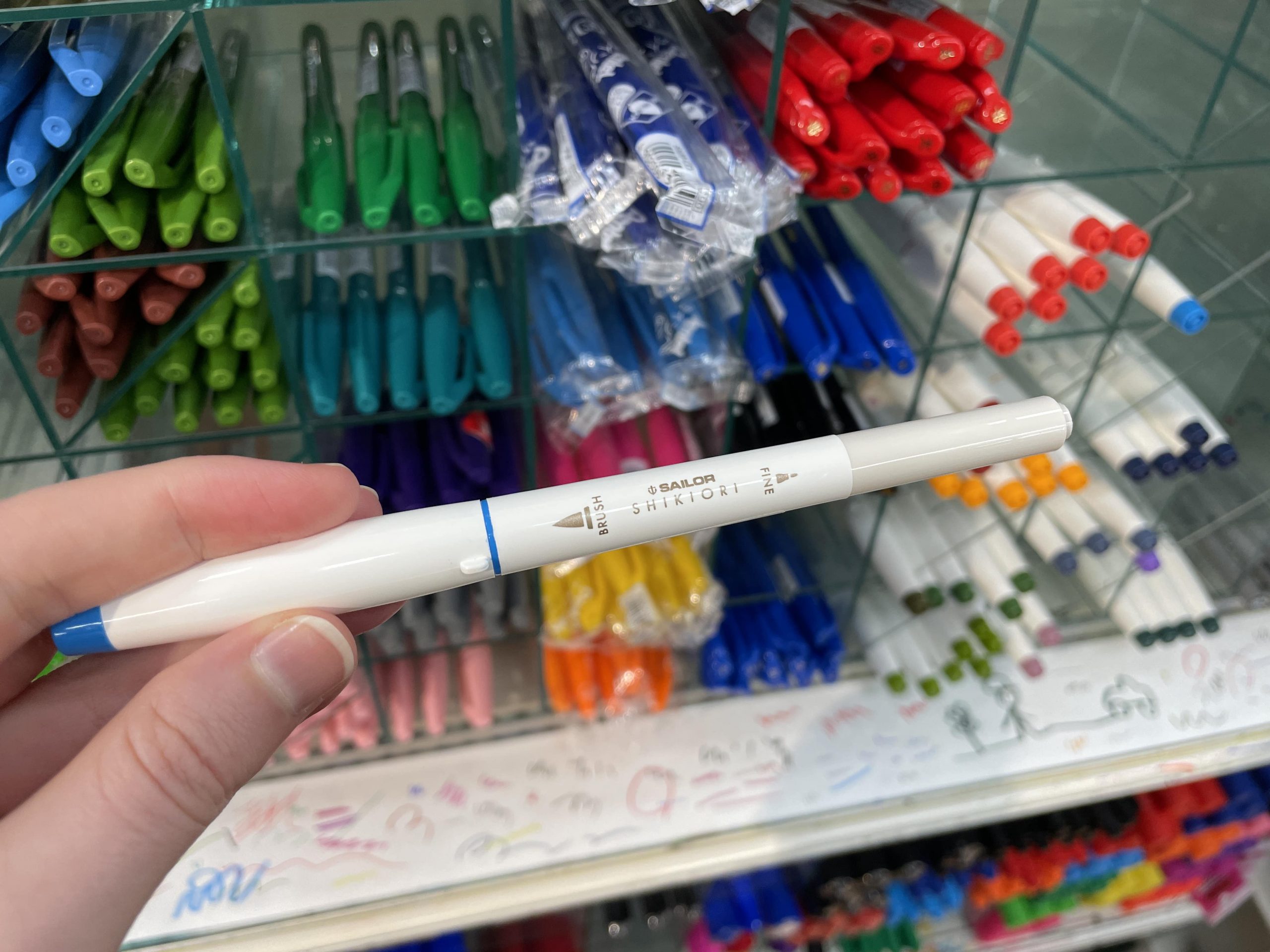 tokyo hands planner supplies shopping shikori dual pens brush fine liner tombow zebra mildliner highlighters