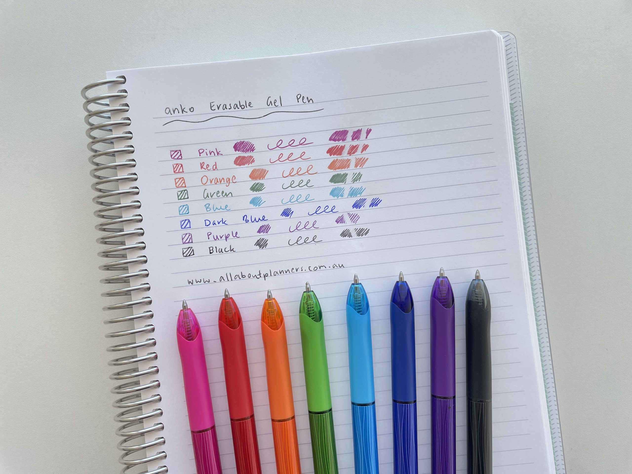 anko erasable gel pen review rainbow comparison with frixion erasable parkoo is cheap kmart stationery worth it