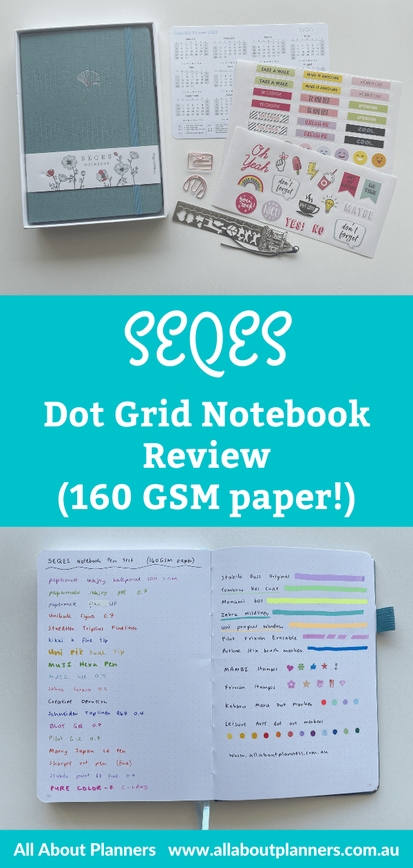 seqes dot grid notebook review 160 gsm thick bright white paper pen test pros and cons video flipthrough