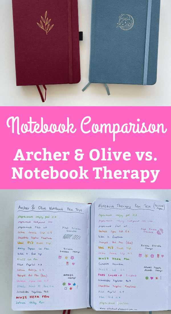 Archer and Olive versus Notebook Therapy: Which Dot Grid Notebook is better?