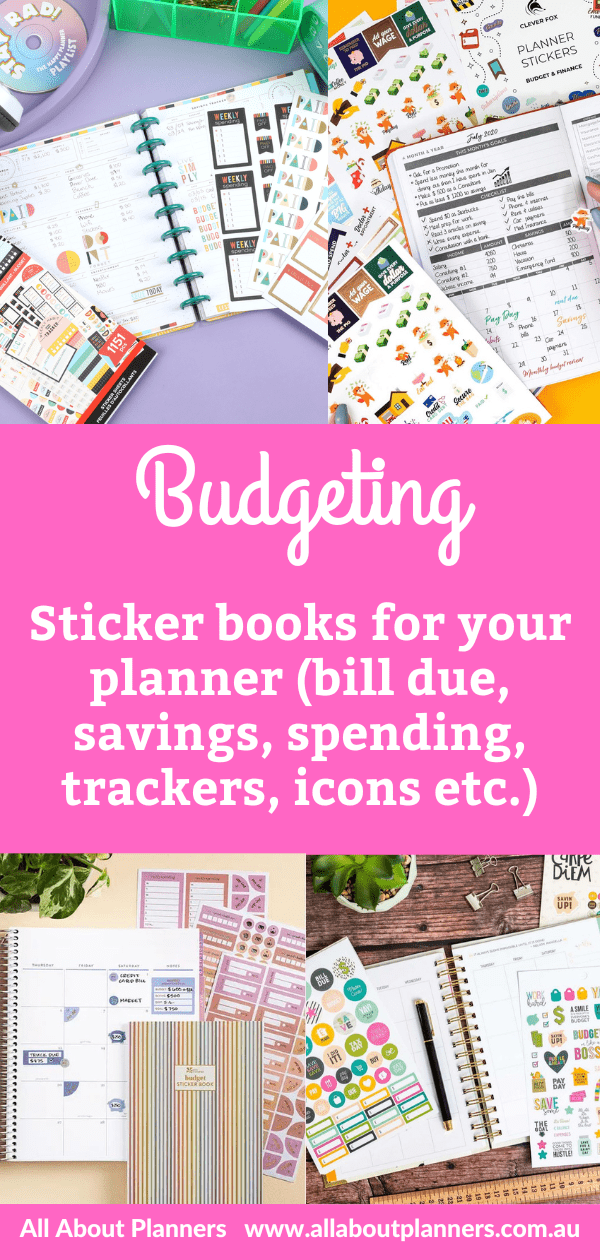 best budgeting sticker books for planning spending tracker savings goals motivational quotes functional icons all about planners