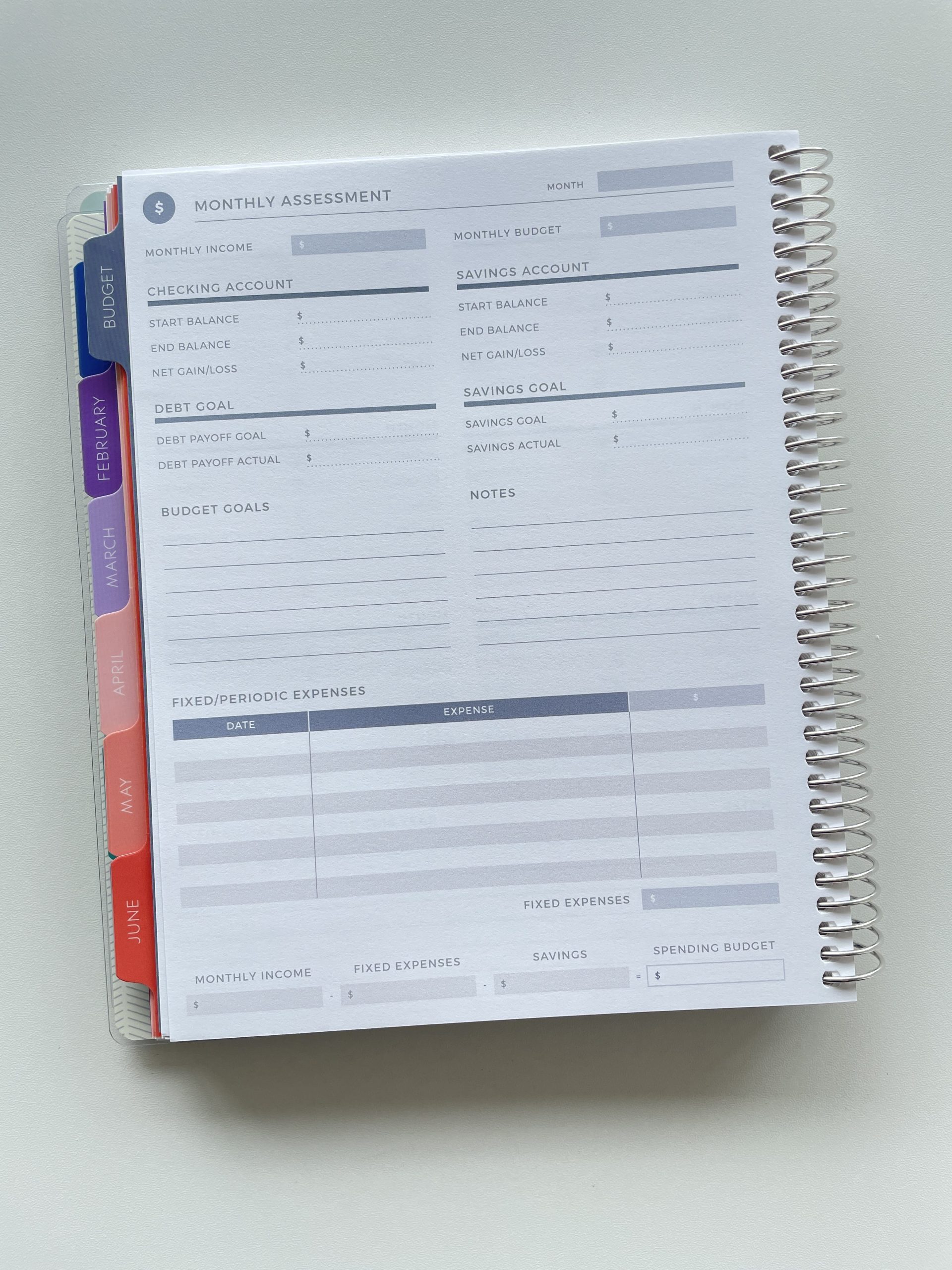 plum paper budgeting add on pages monthly spending bills payments savings income tracker versus budget planner