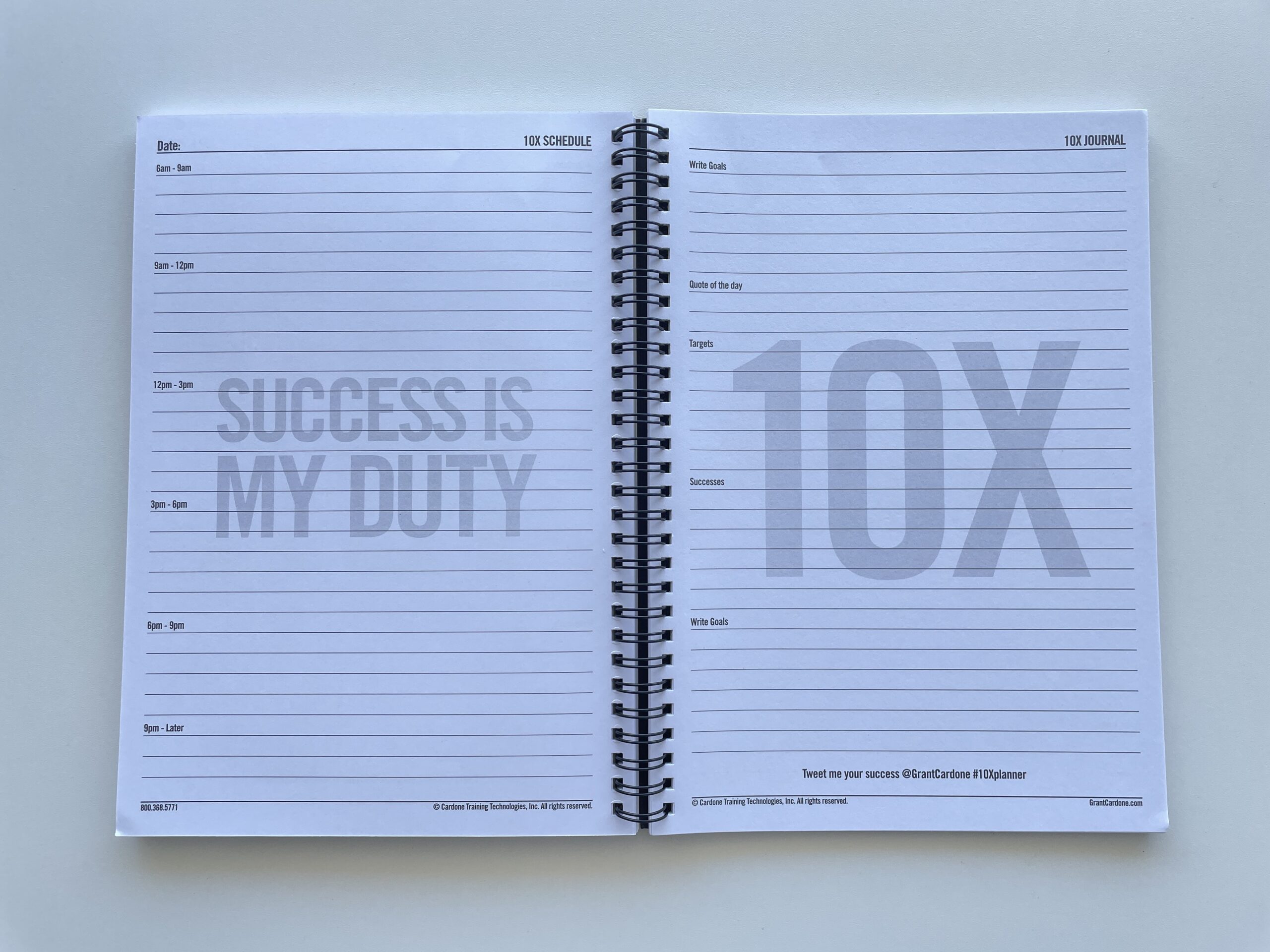 10x planner review grant cardone daily planner day to a page layout timed schedule minimalist planner for men business self employed