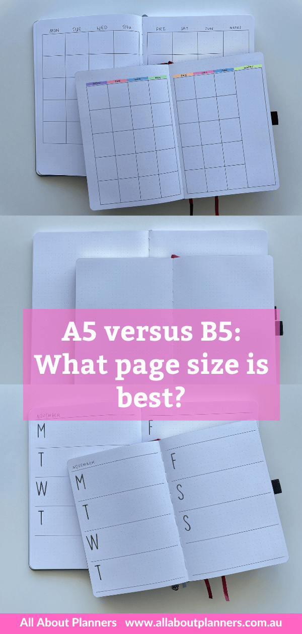A5 versus B5 what page size is best for bullet journaling newbie pros and cons example weekly monthly spreads inspiration 