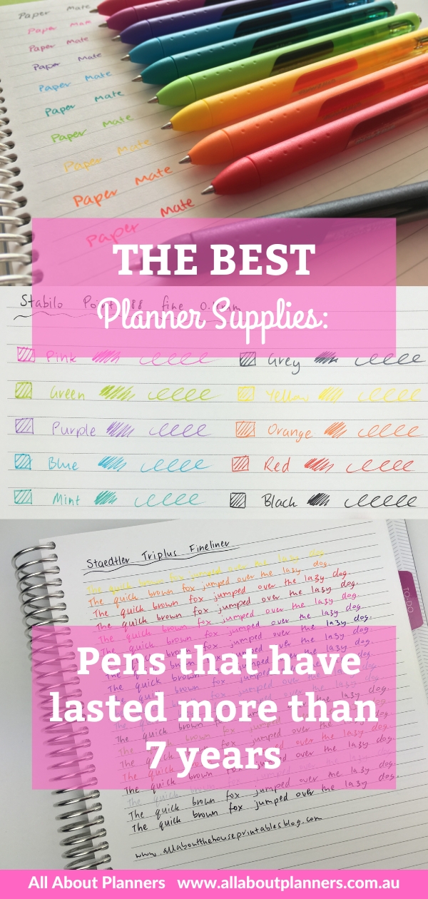 Best planner pens long lasting ink does not dry out bullet journal supplies investment worth the money all about planners