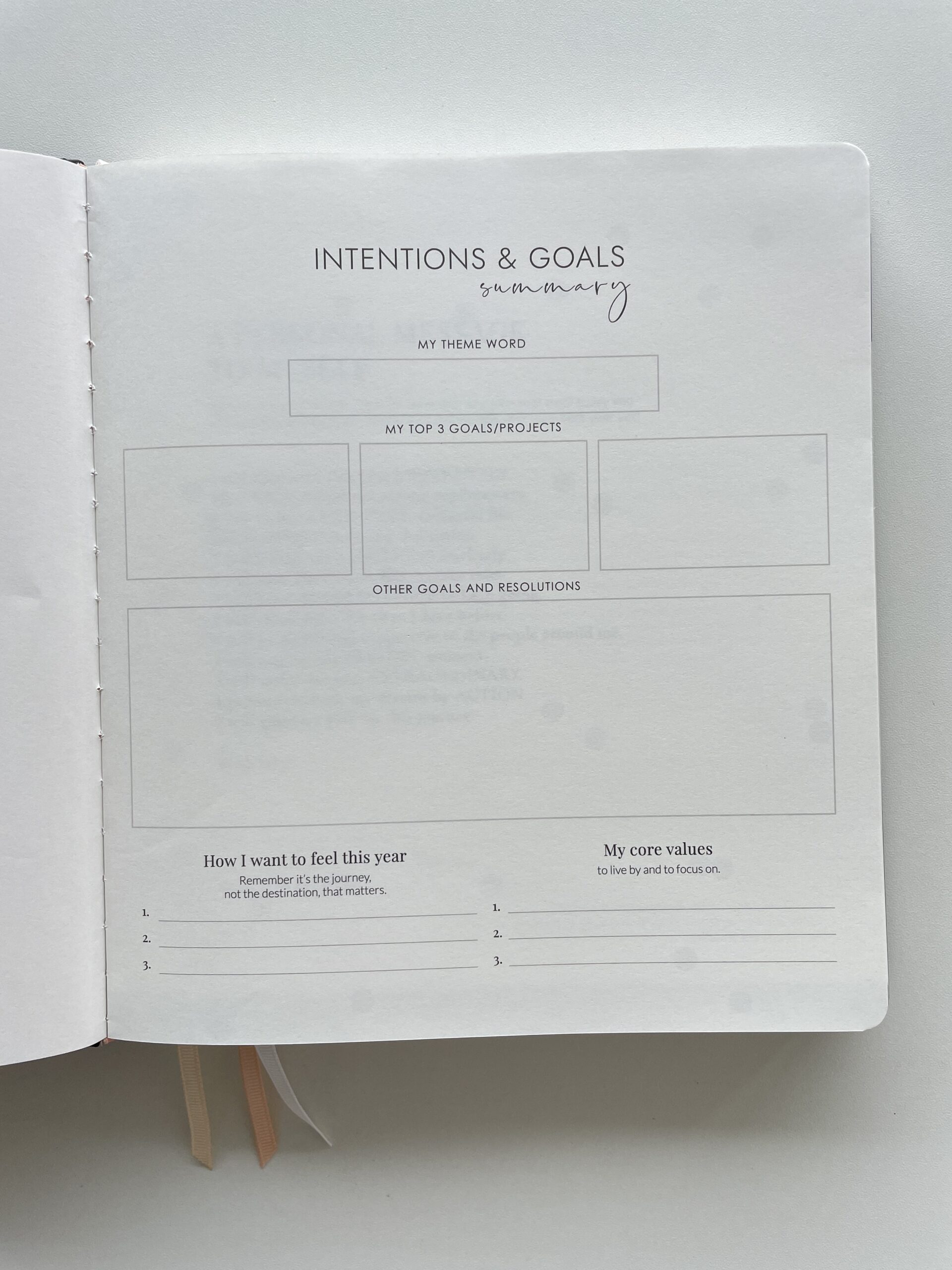 LH Agenda planner review intentions and goals