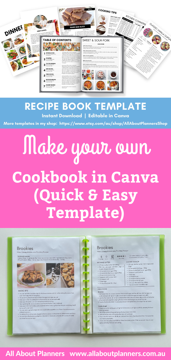 canva cookbook recipe how to make a recipe book editable recipe card template cover pages section dividers