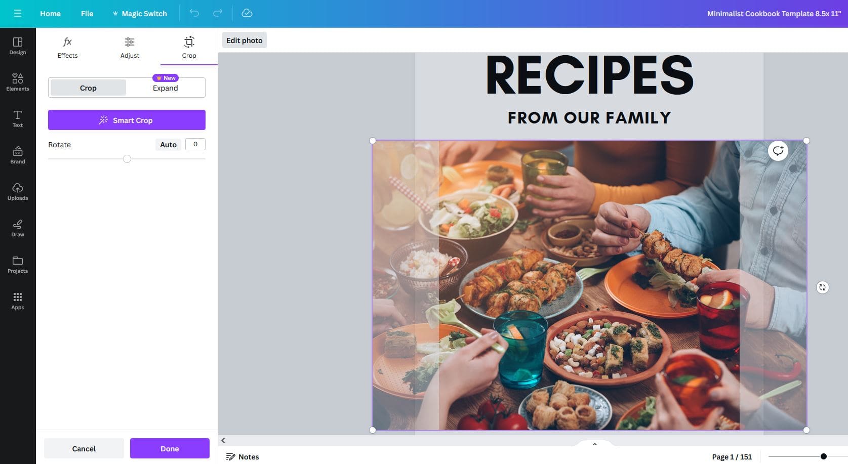 how to crop and reposition images in canva how to make a DIY cookbook recipe book-min