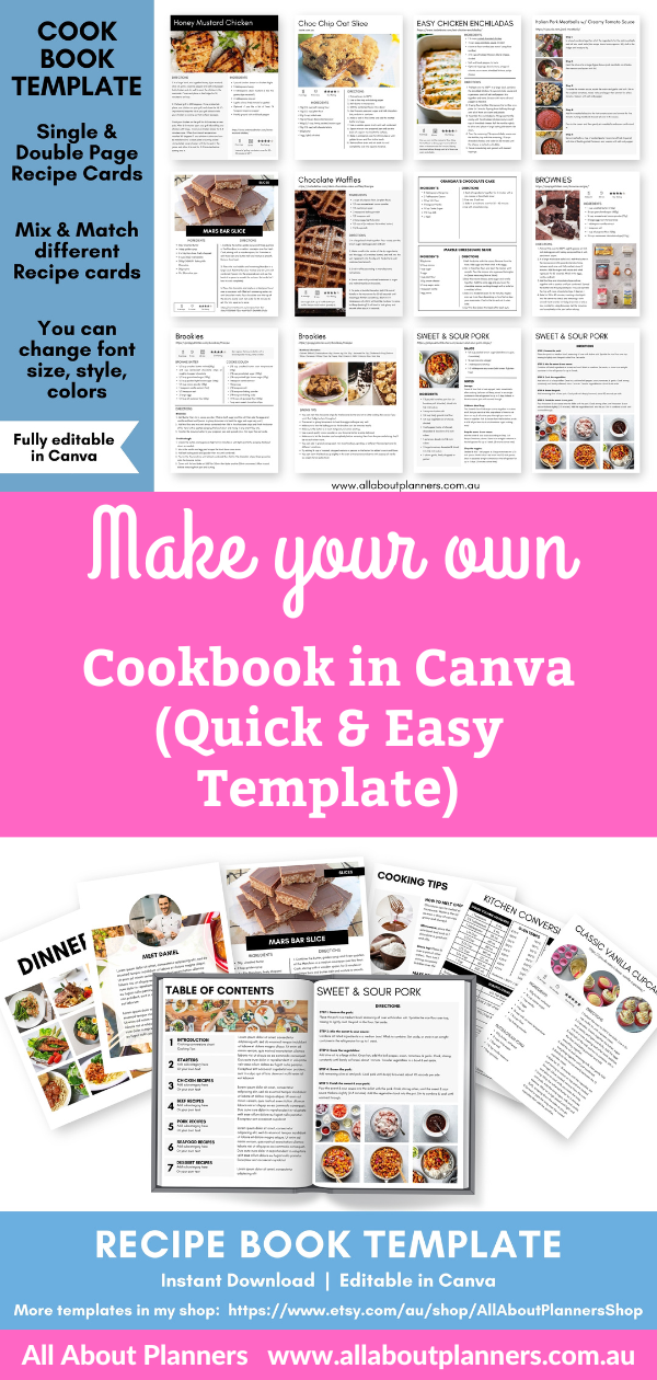 how to make a recipe book in canva quick and easy to use template cookbook editable video tutorial