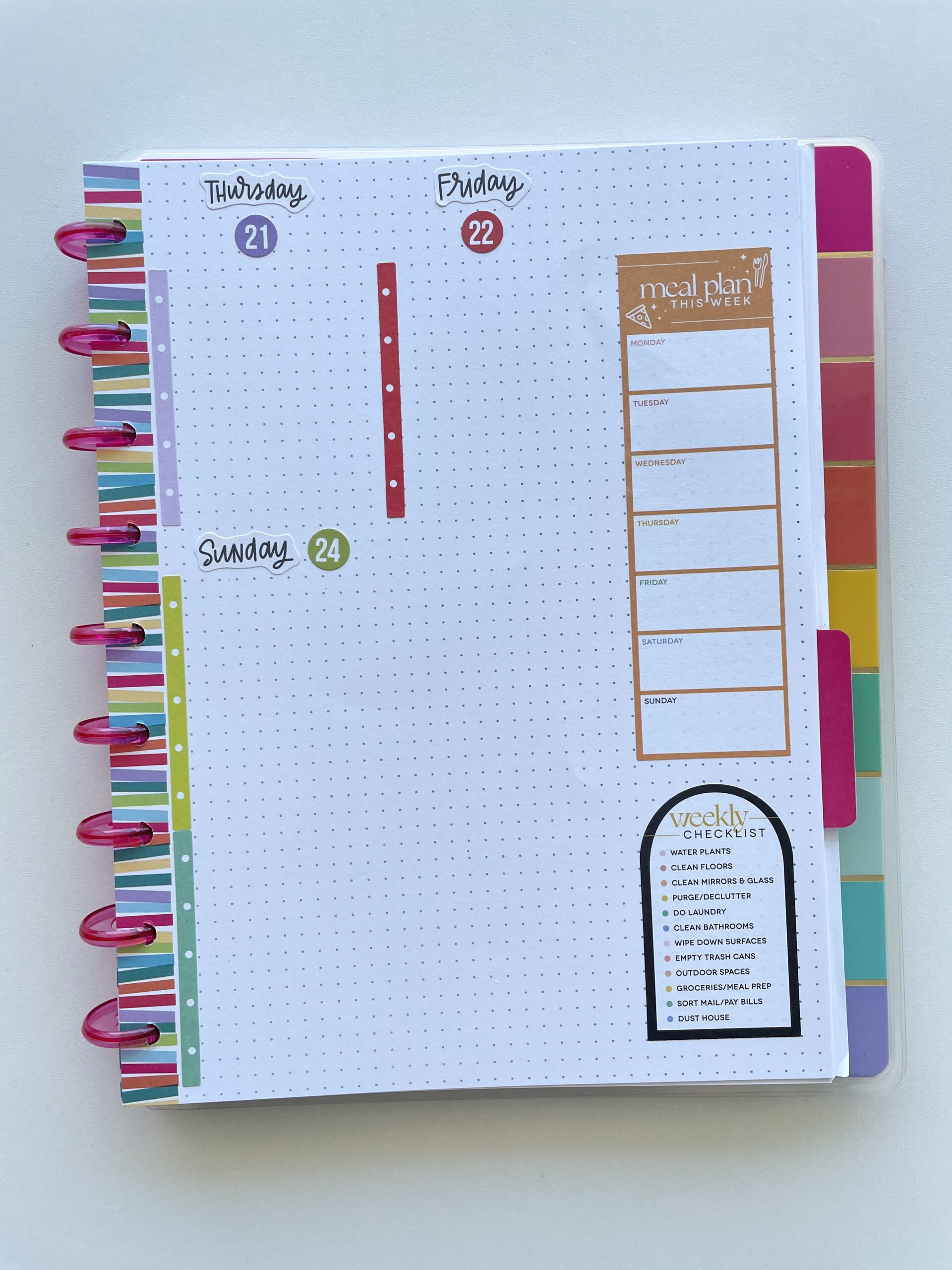 how to use sidebar planner stickers diy vertical planner stickers weekly spread larger weekend rainbow happy notes mambi stickers