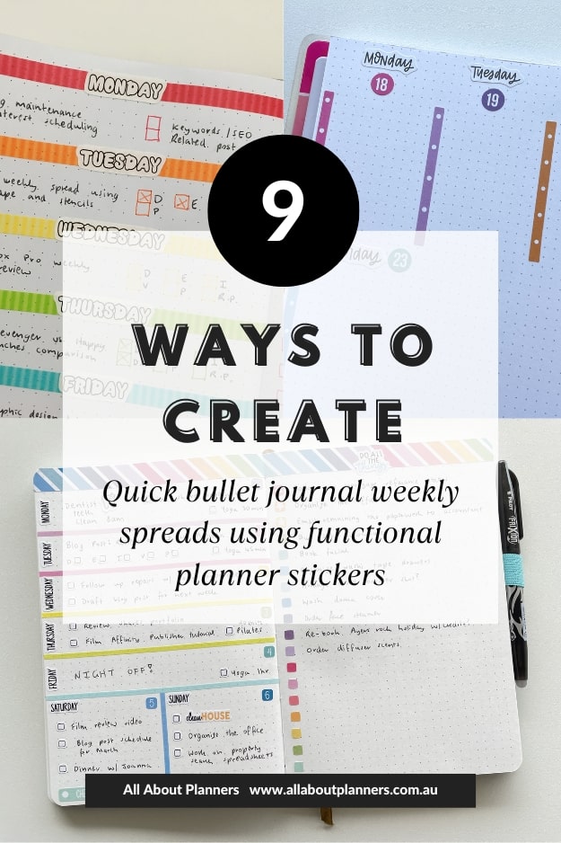 9 ways to create quick bullet journal weekly spreads using functional planner stickers bujo tips inspiration ideas