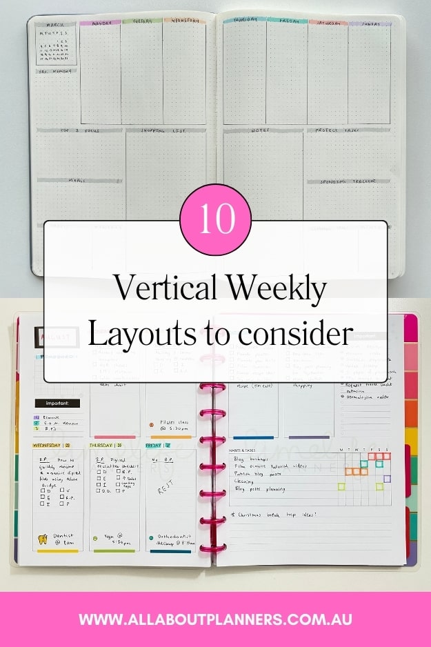 vertical weekly layouts to try how to choose a planner layout weekly spread inspiration ideas dashboard hourly schedule quick easy minimalist bullet journal layouts