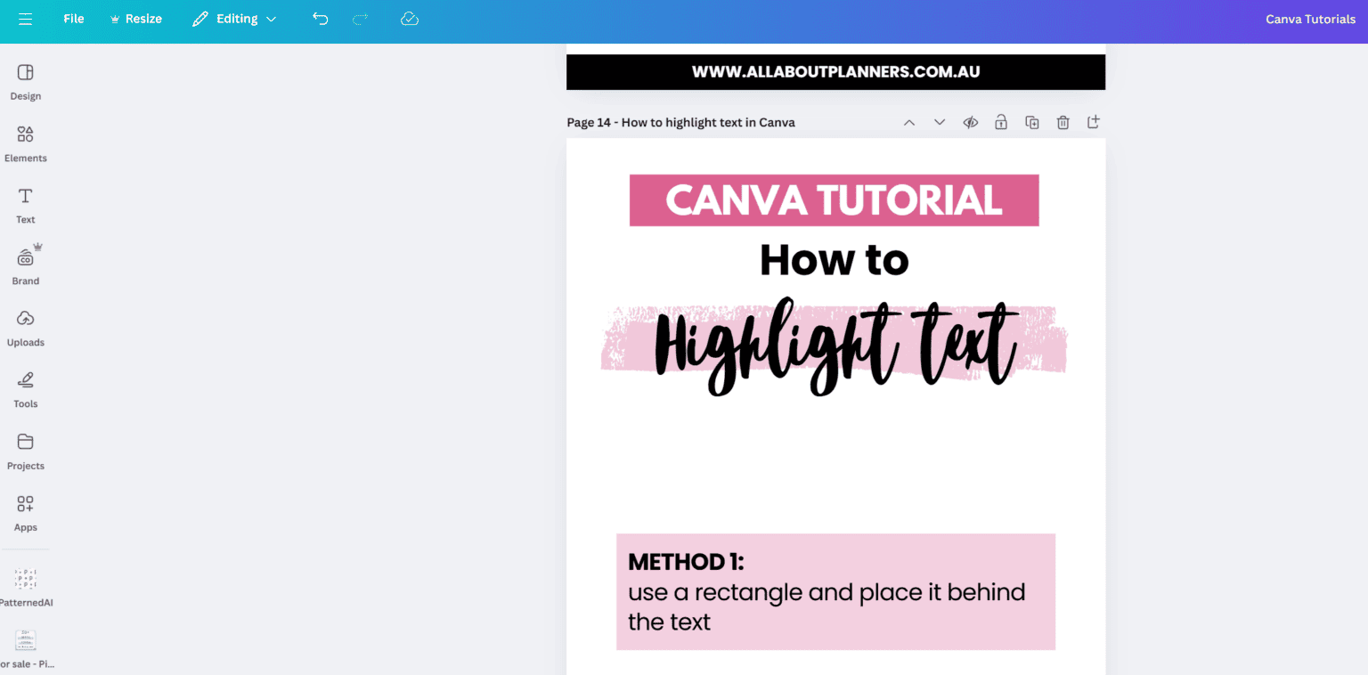 Tutorial Highlight System How to highlight text in Canva: 4 Different Ways (Video Tutorial) – All ...